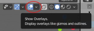 Show Overlays en Blender 2.90
